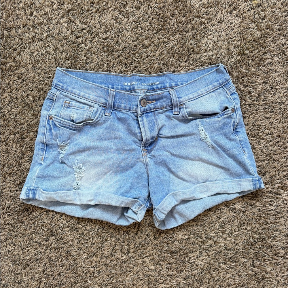 Old Navy Women's Distressed Light Blue Jean Shorts